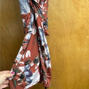 Floral Rust and Purple Dress